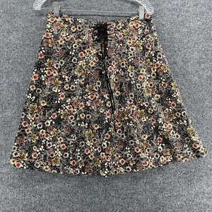 Edme & Esyllte Skirt Womens 4 Corduroy Floral Lace Up Boho Fairy Cottage Vintage